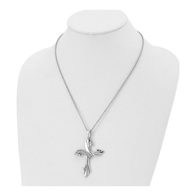 Stainless Steel CZ Cross Pendant Necklace – view 5