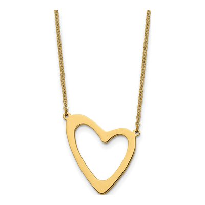Stainless Steel IP Heart Pendant Necklace