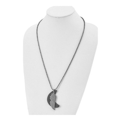 Black Stainless Steel Wing Pendant Necklace – view 5