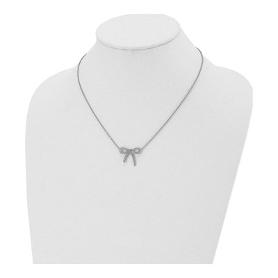 Stainless Steel Crystal Bow Necklace – view 5