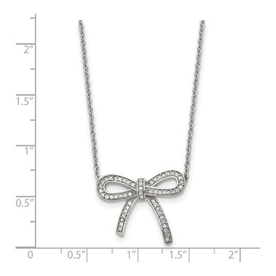 Stainless Steel Crystal Bow Necklace – view 6