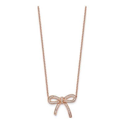 Stainless Steel Crystal Bow Necklace – view 4
