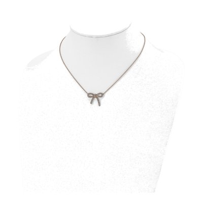 Stainless Steel Crystal Bow Necklace – view 5