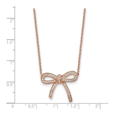 Stainless Steel Crystal Bow Necklace – view 6