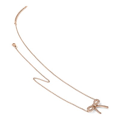 Stainless Steel Crystal Bow Necklace – view 7