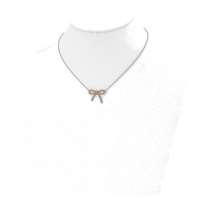 Stainless Steel Crystal Bow Necklace – view 5