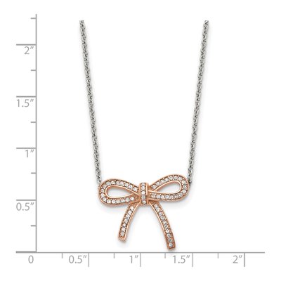 Stainless Steel Crystal Bow Necklace – view 6