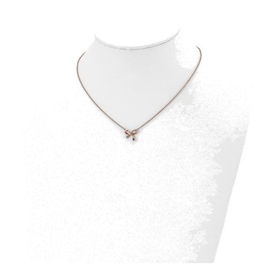 Stainless Steel CZ IP Bow Necklace – view 5