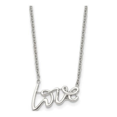 Stainless Steel LOVE Pendant Necklace