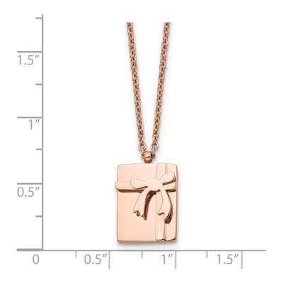 Stainless Steel IP Bow Pendant Necklace – view 6