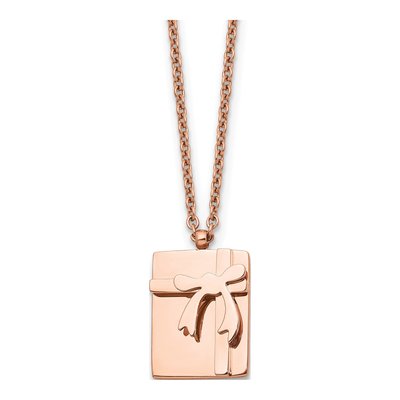 Stainless Steel IP Bow Pendant Necklace