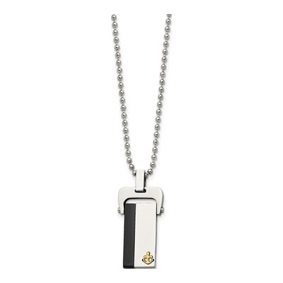 Black Stainless Steel Black Dog Tag Pendant Necklace – view 4