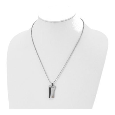 Black Stainless Steel Black Dog Tag Pendant Necklace – view 5