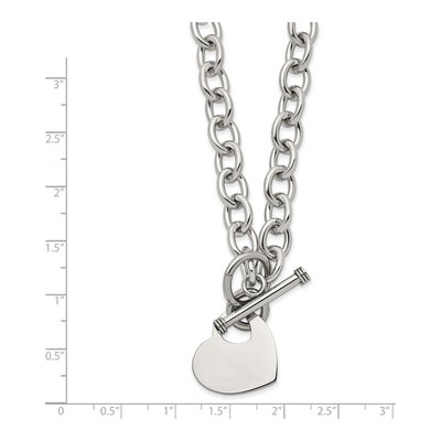 Stainless Steel Heart Toggle Open Link Pendant Necklace – view 4