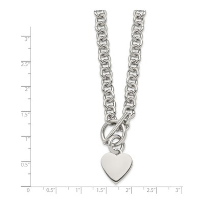 Stainless Steel Heart Toggle Pendant Necklace – view 4