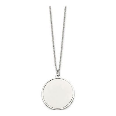 Stainless Steel Disc Pendant Necklace – view 4