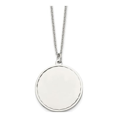 Stainless Steel Disc Pendant Necklace