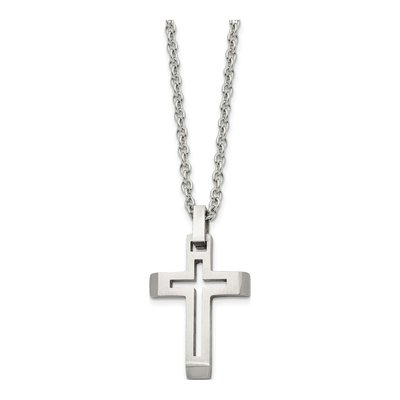 Stainless Steel Cross Pendant Necklace – view 4