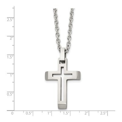 Stainless Steel Cross Pendant Necklace – view 6