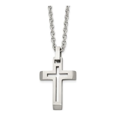 Stainless Steel Cross Pendant Necklace