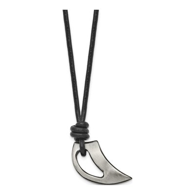 Black Stainless Steel Claw Cord Pendant Necklace – view 4