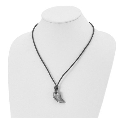 Black Stainless Steel Claw Cord Pendant Necklace – view 5
