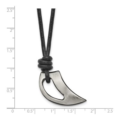 Black Stainless Steel Claw Cord Pendant Necklace – view 6