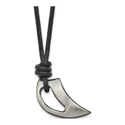 Black Stainless Steel Claw Cord Pendant Necklace