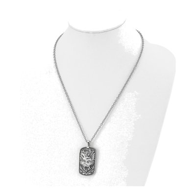 Stainless Steel Lion Dog Tag Pendant Necklace – view 5