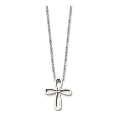 Stainless Steel Open Cross Pendant Necklace – view 4