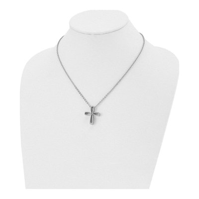 Stainless Steel Open Cross Pendant Necklace – view 5