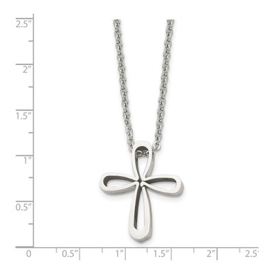 Stainless Steel Open Cross Pendant Necklace – view 6