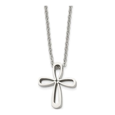 Stainless Steel Open Cross Pendant Necklace