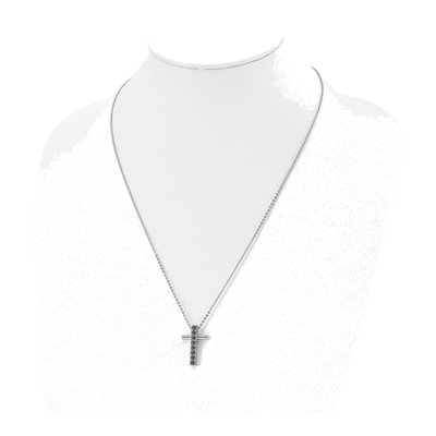 Stainless Steel CZ Cross Pendant Necklace – view 5