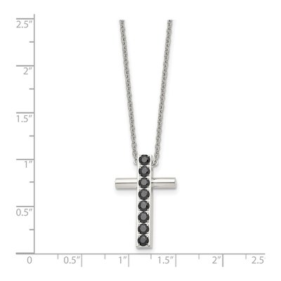 Stainless Steel CZ Cross Pendant Necklace – view 6