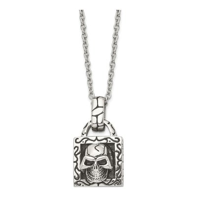 Stainless Steel Skull Pendant Necklace – view 4