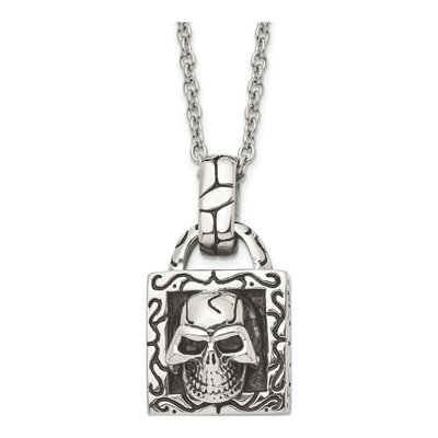 Stainless Steel Skull Pendant Necklace