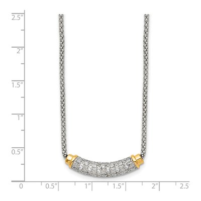 Stainless Steel CZ Pvd-Plated Bar Necklace – view 6