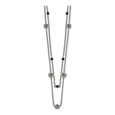Stainless Steel Onyx Necklace – view 4