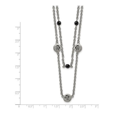 Stainless Steel Onyx Necklace – view 6