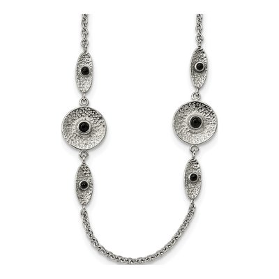 Stainless Steel Onyx Necklace