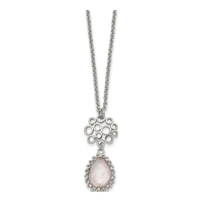 Stainless Steel Quartz Pendant Necklace