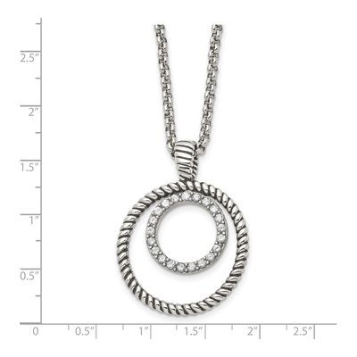 Stainless Steel CZ Circle Pendant Necklace – view 6