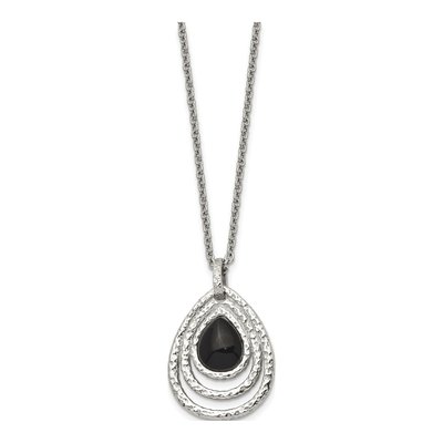 Stainless Steel Onyx Pendant Necklace – view 4