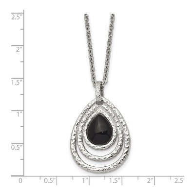 Stainless Steel Onyx Pendant Necklace – view 6