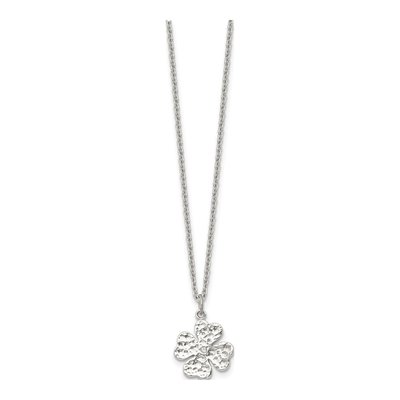 Stainless Steel Crystal Four Leaf Clover Pendant Necklace – view 4
