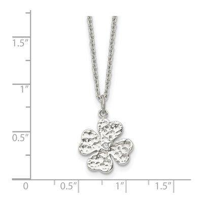 Stainless Steel Crystal Four Leaf Clover Pendant Necklace – view 6