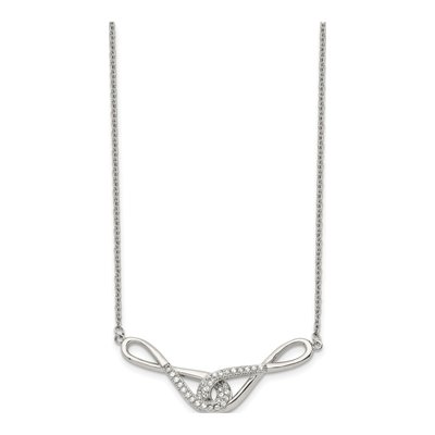 Stainless Steel CZ Infinity Pendant Necklace – view 4