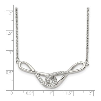 Stainless Steel CZ Infinity Pendant Necklace – view 6