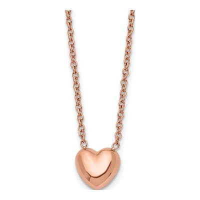 Stainless Steel IP Heart Pendant Necklace